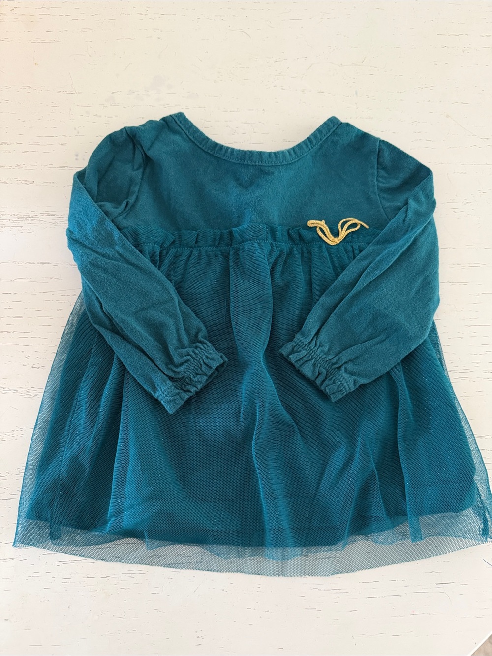 Carter's Green Long-Sleeve Tulle Top, Holiday